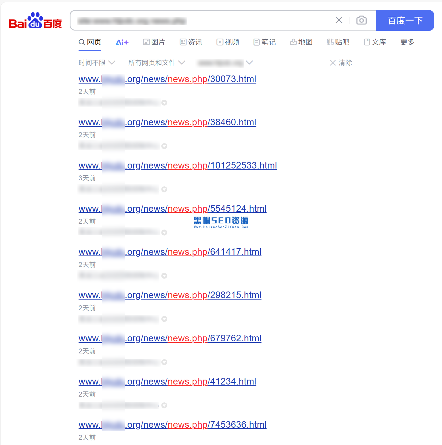 百度收录显示为URL无标题泛目录站群系统